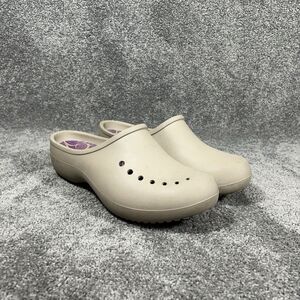 Crocs Freesail Women's Size 11 Tan Slip On Mule Comfort Nursing Clogs Used